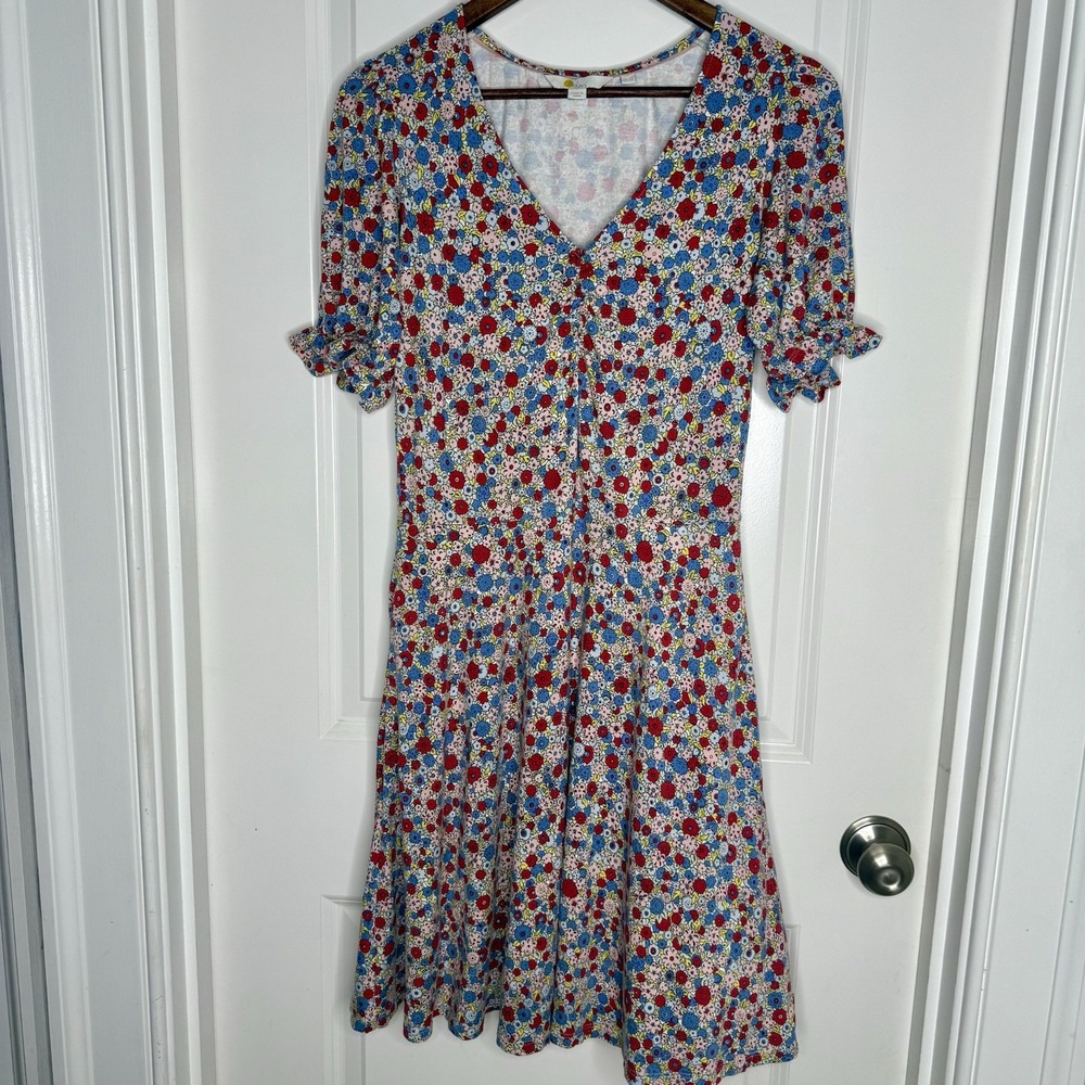 Boden Floret Cluster Puff‎ Sleeve Jersey Minidress Sz US2R UK6R